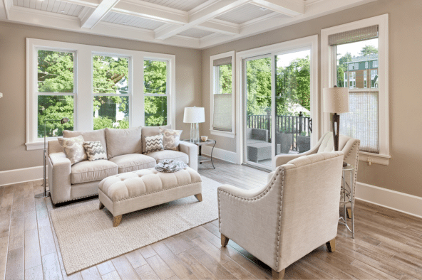 Bright Living Room with new windows