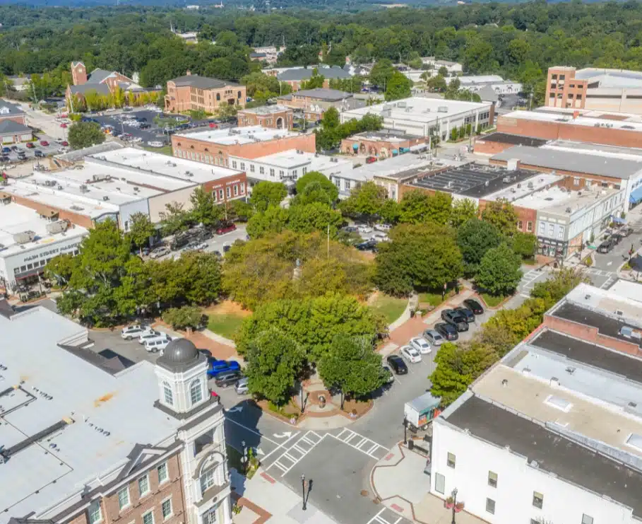 aerial view of gaineville georgia