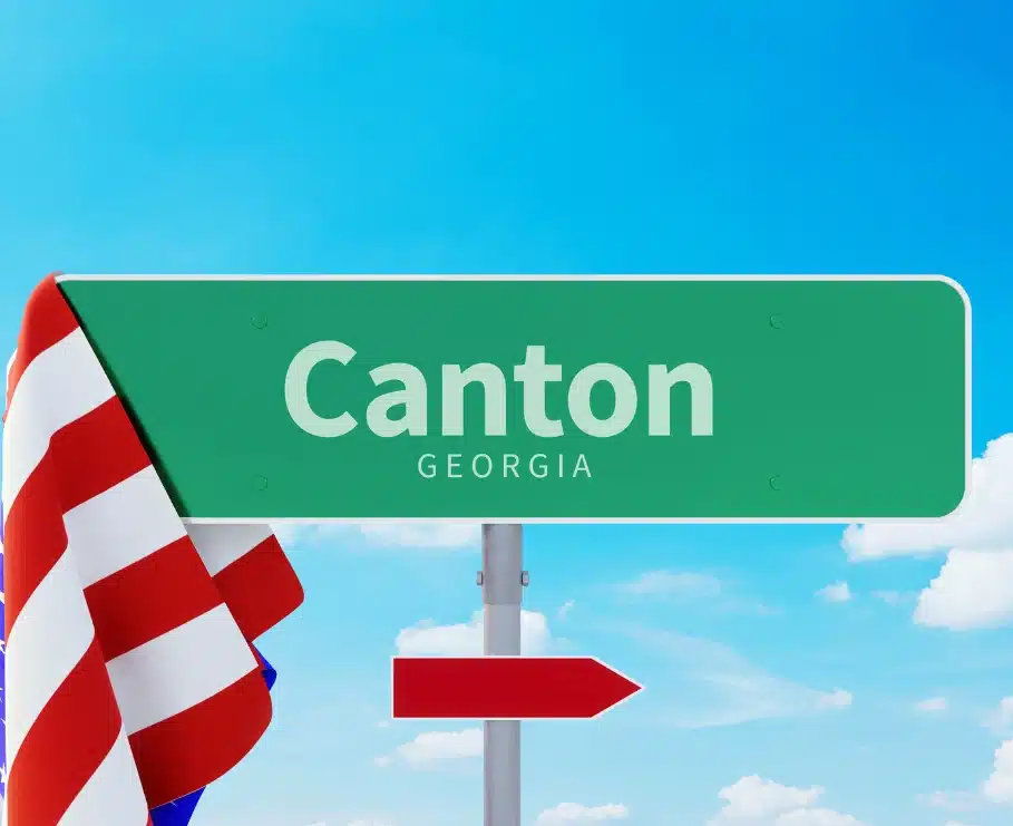 canton georgia road sign